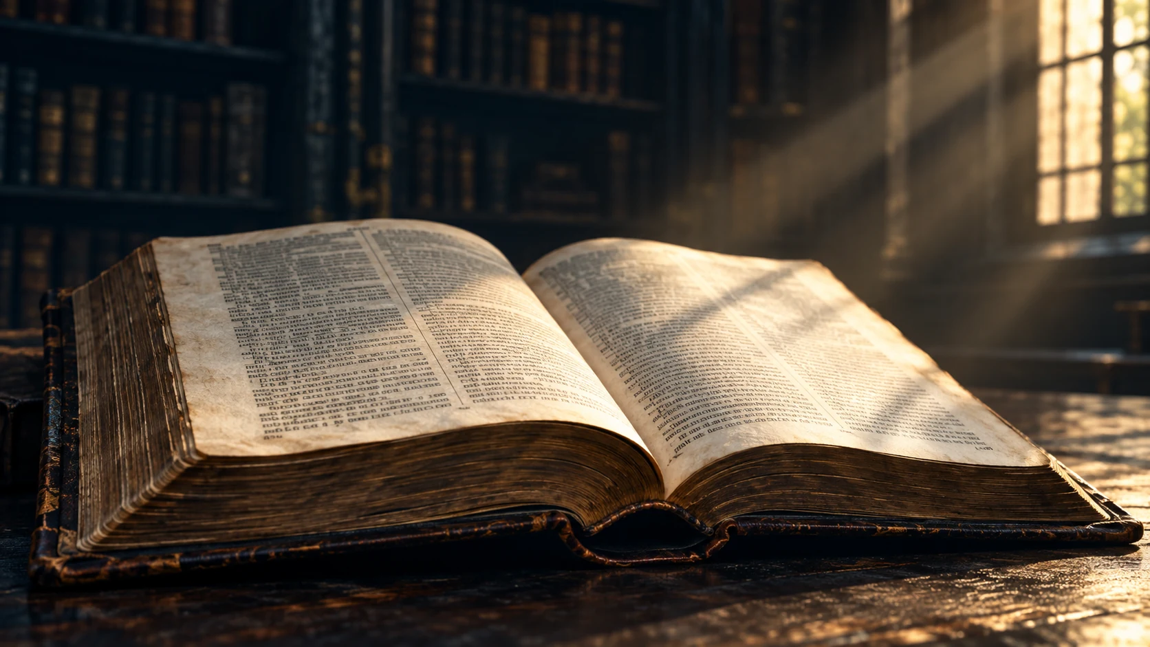 An open Bible in the Eternal Word Bible Handbook